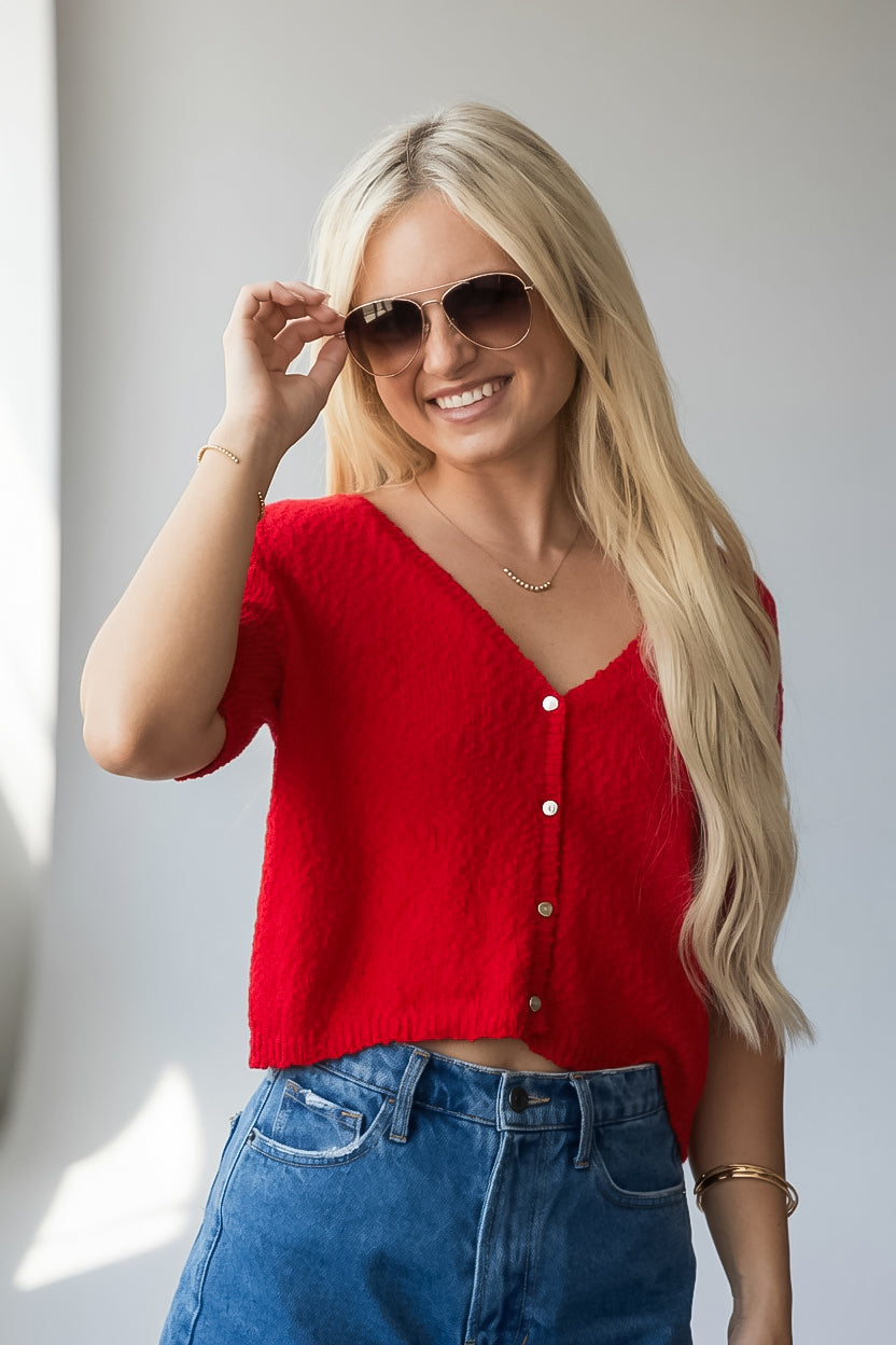 Crisp Mornings Textured Cardigan Top