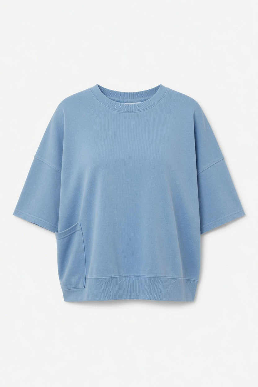 Little Details Basic Blue Top