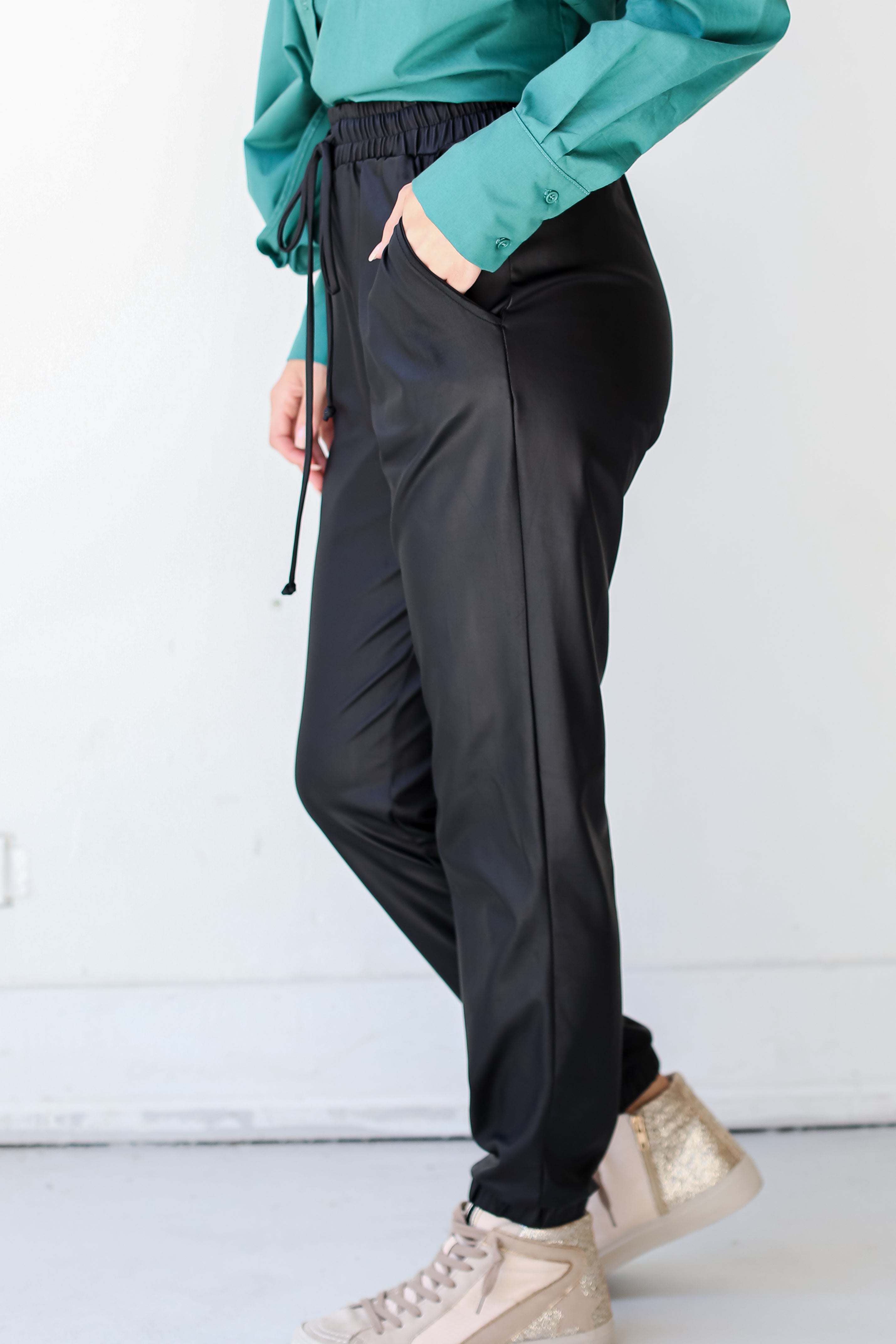 black joggers