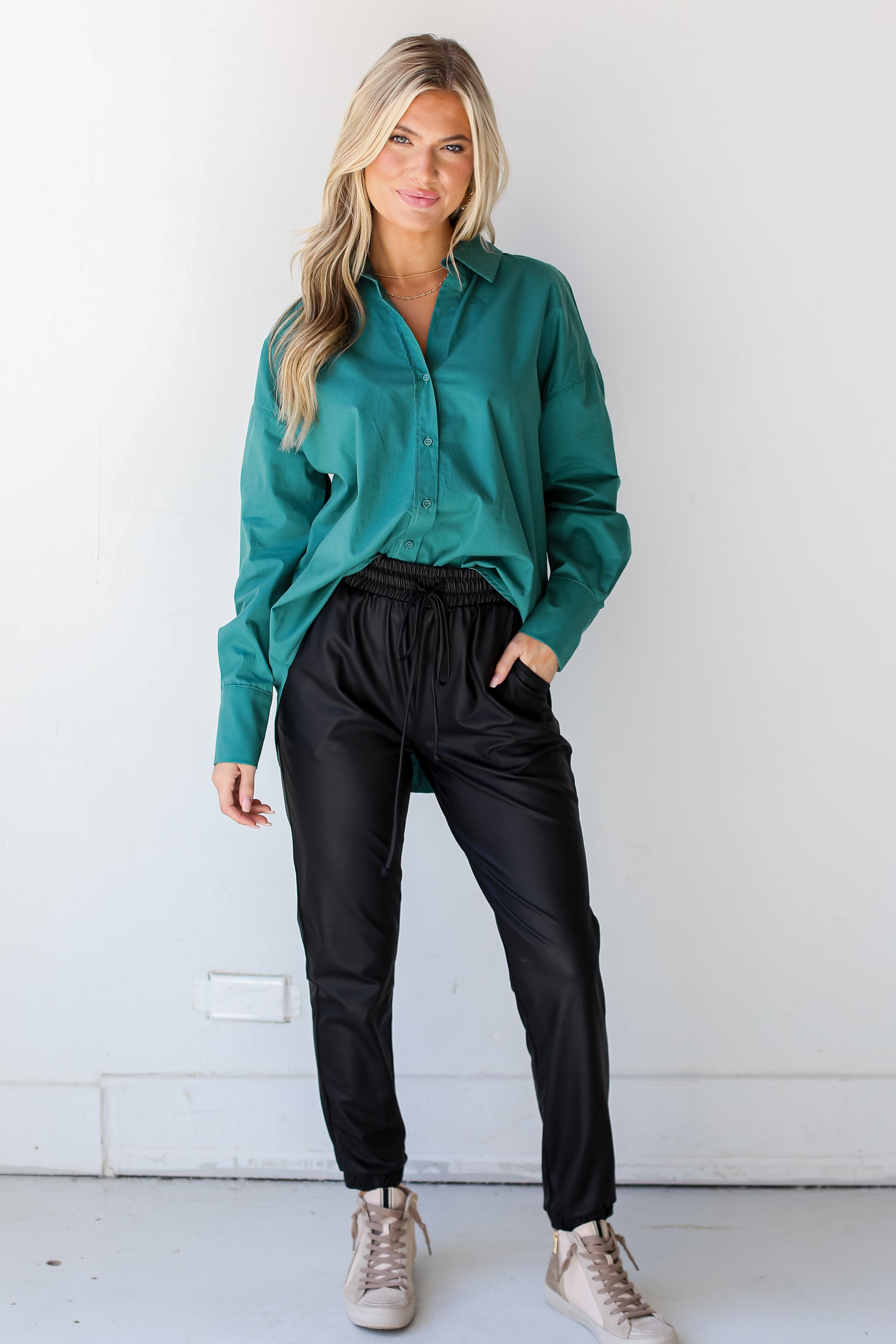 black leather pants