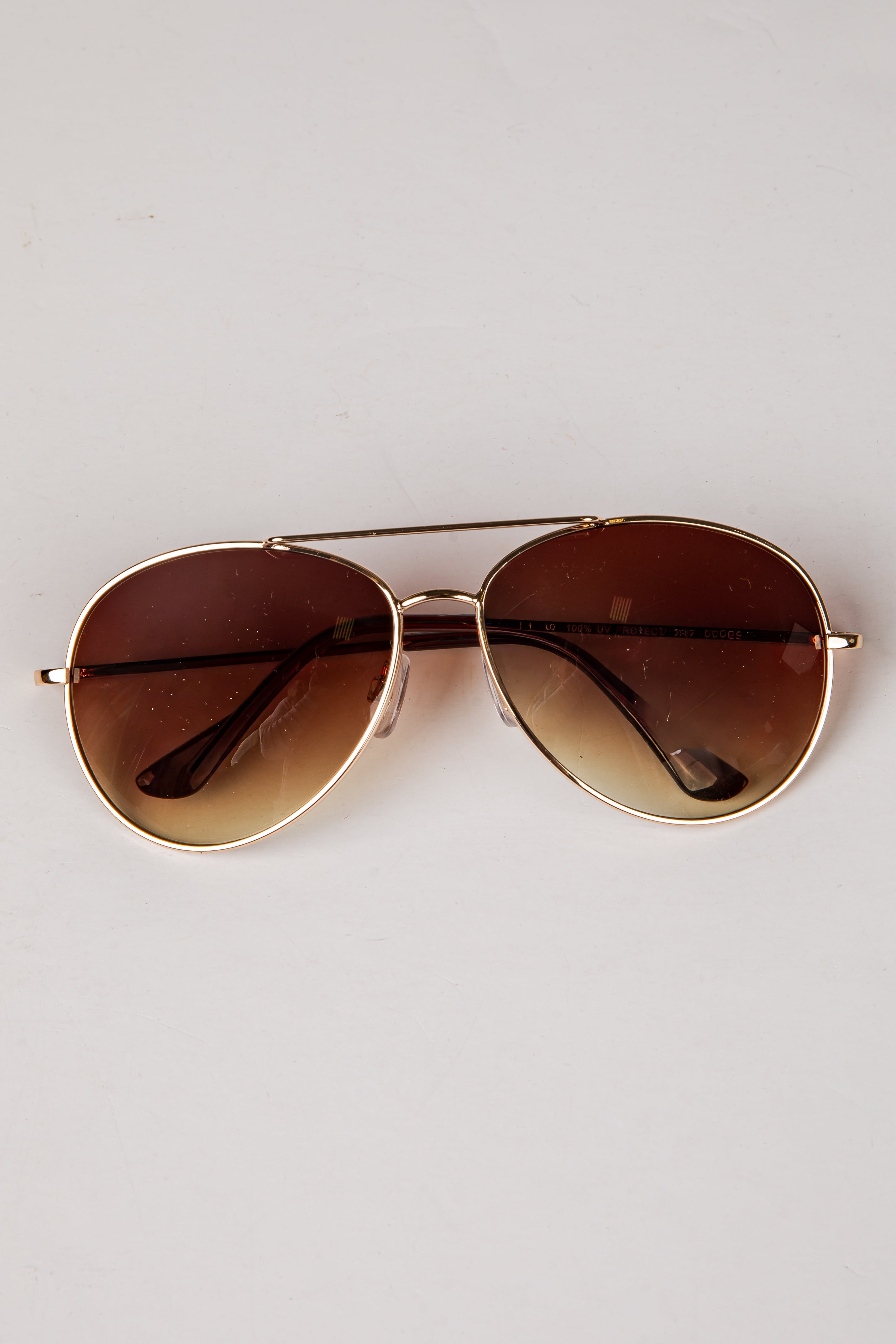 Warm Horizon Brown Aviator Sunglasses