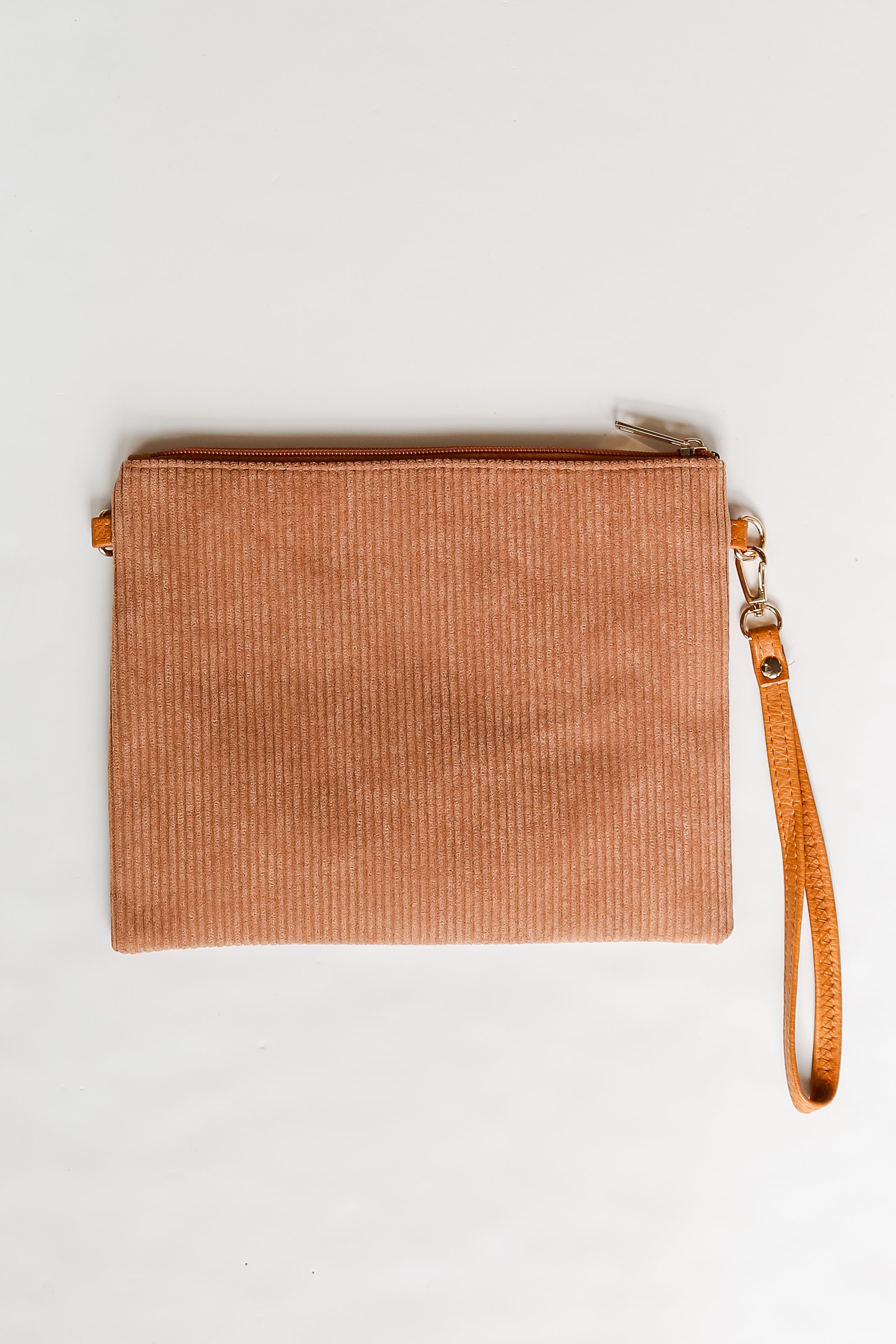 Camel Corduroy Crossbody Bag close up