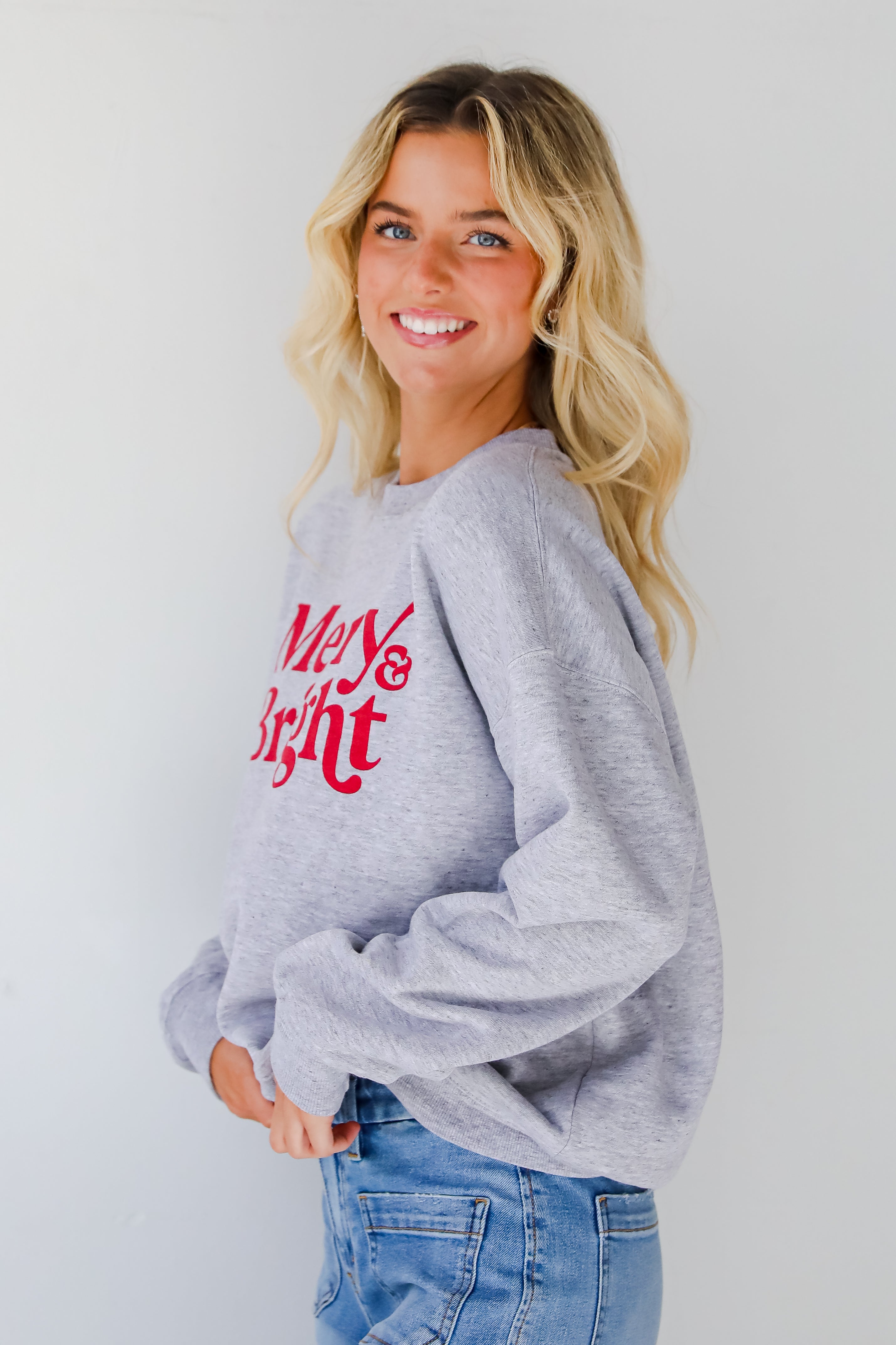 Heather Grey Merry & Bright Sweatshirt