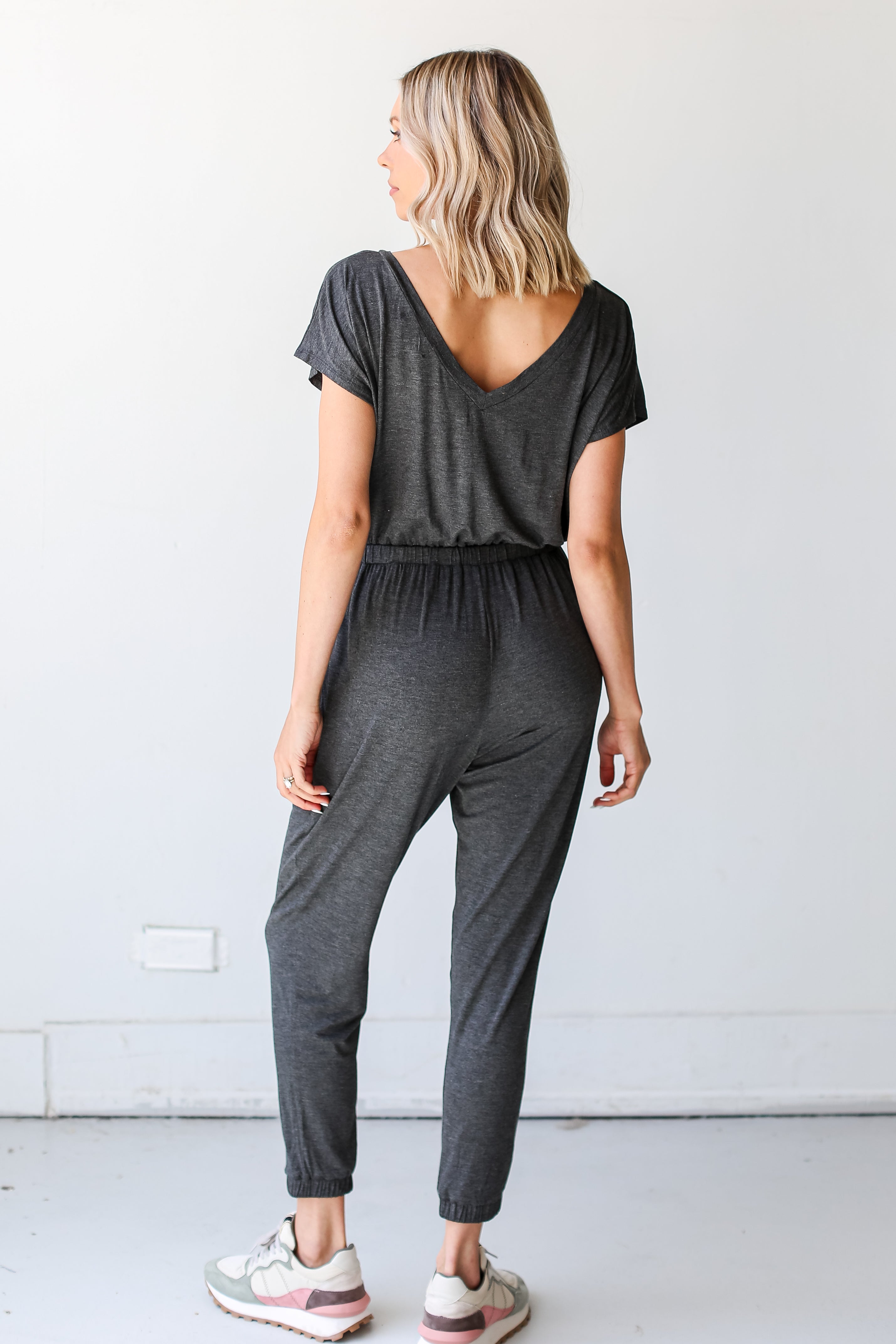 charcoal Jumpsuit back view