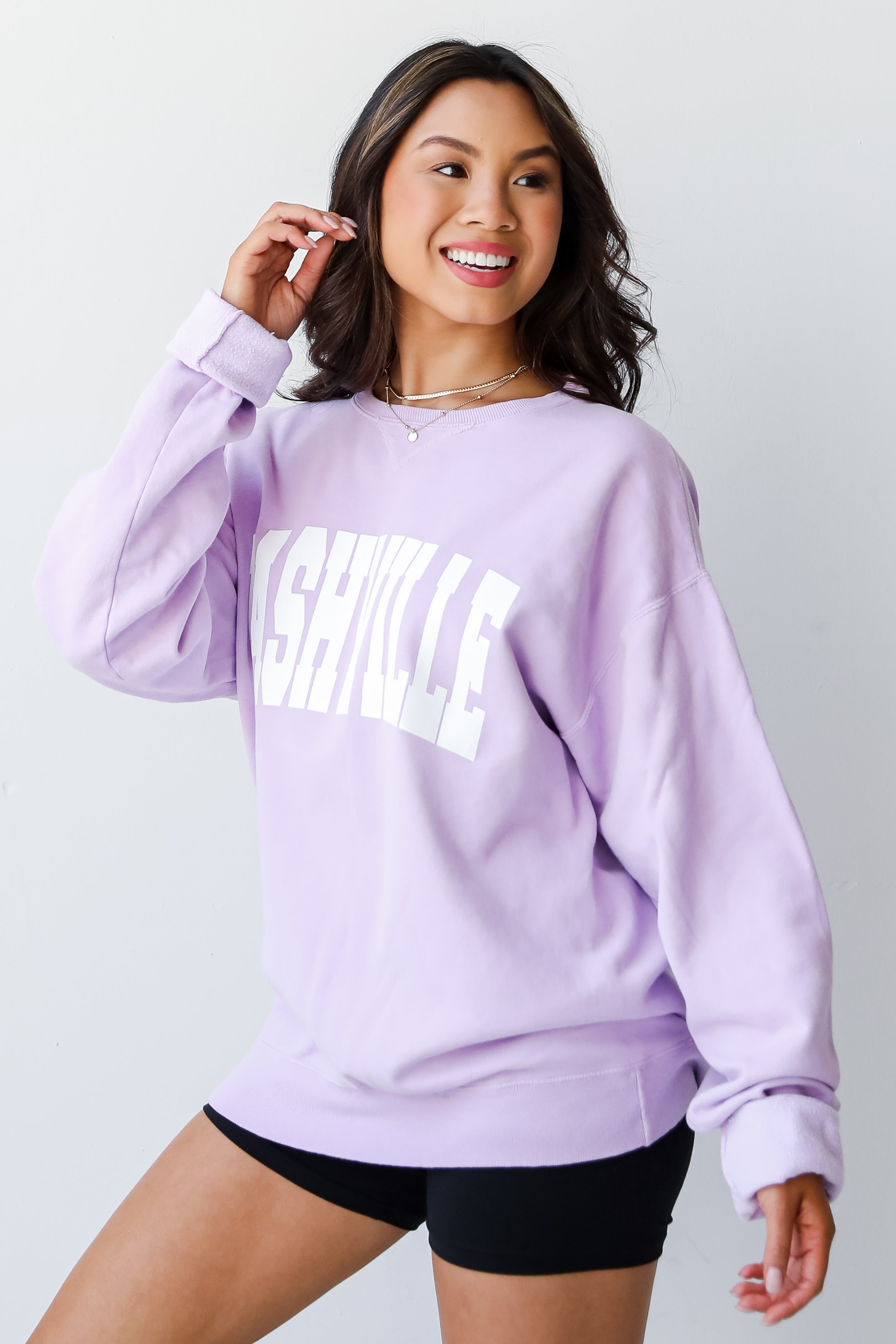 Lavender Nashville Pullover side view