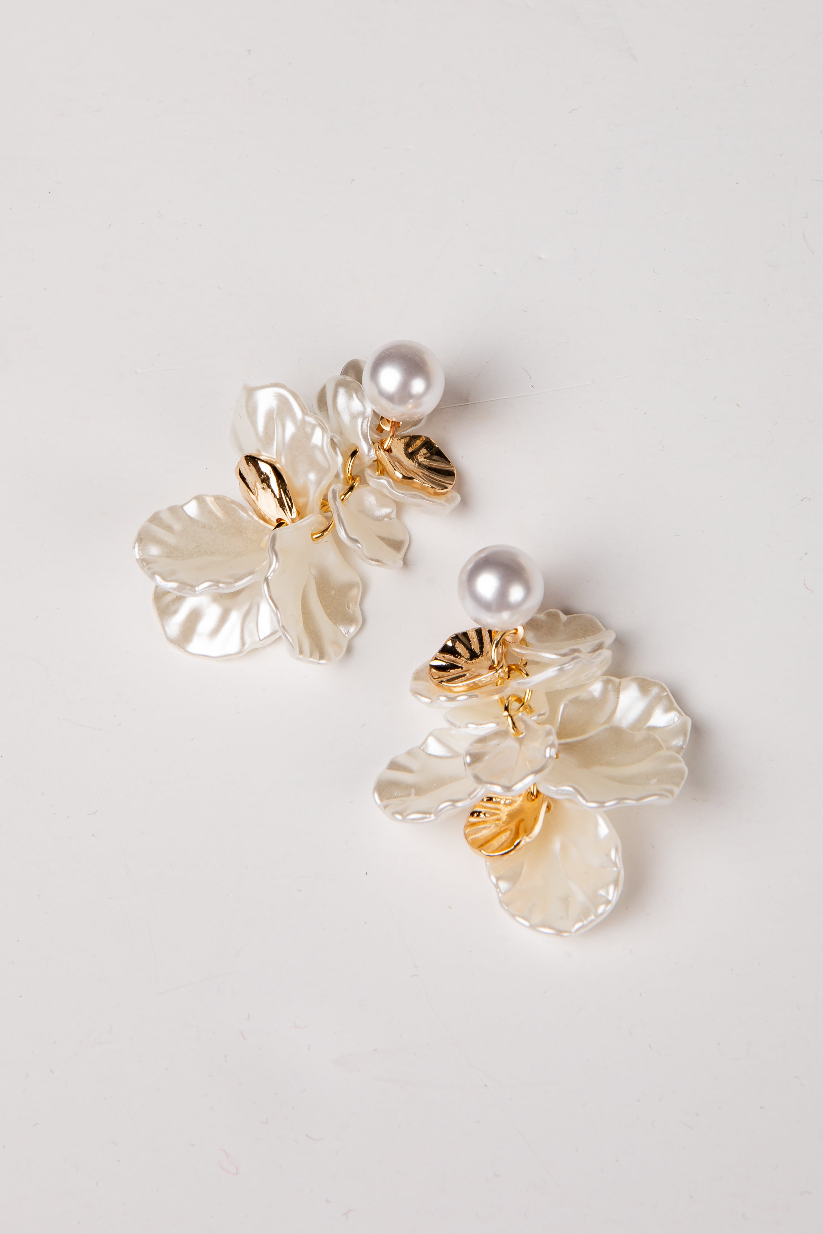 FINAL SALE - Charlotte Pearl White Drop Earrings