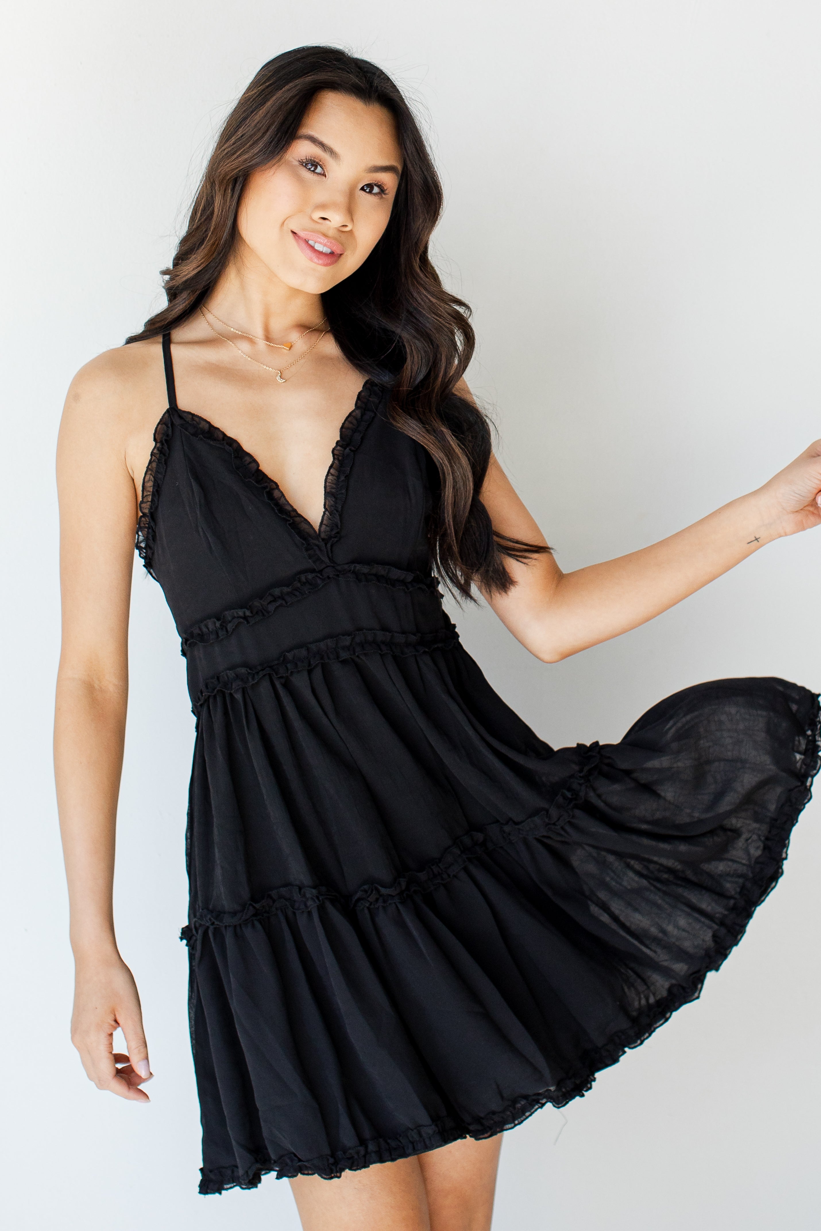 Ruffle Mini Dress front view