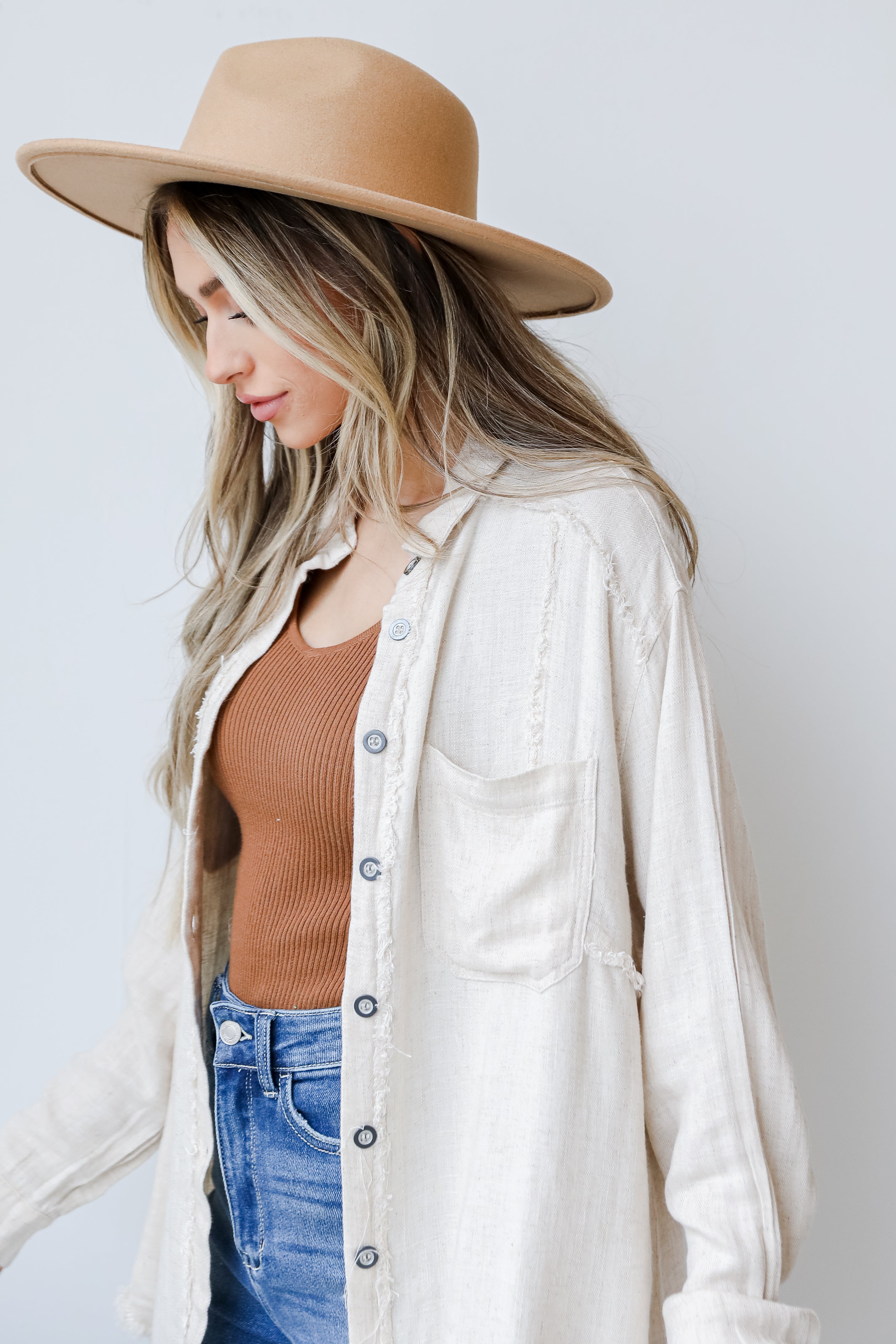 Linen Blouse side view