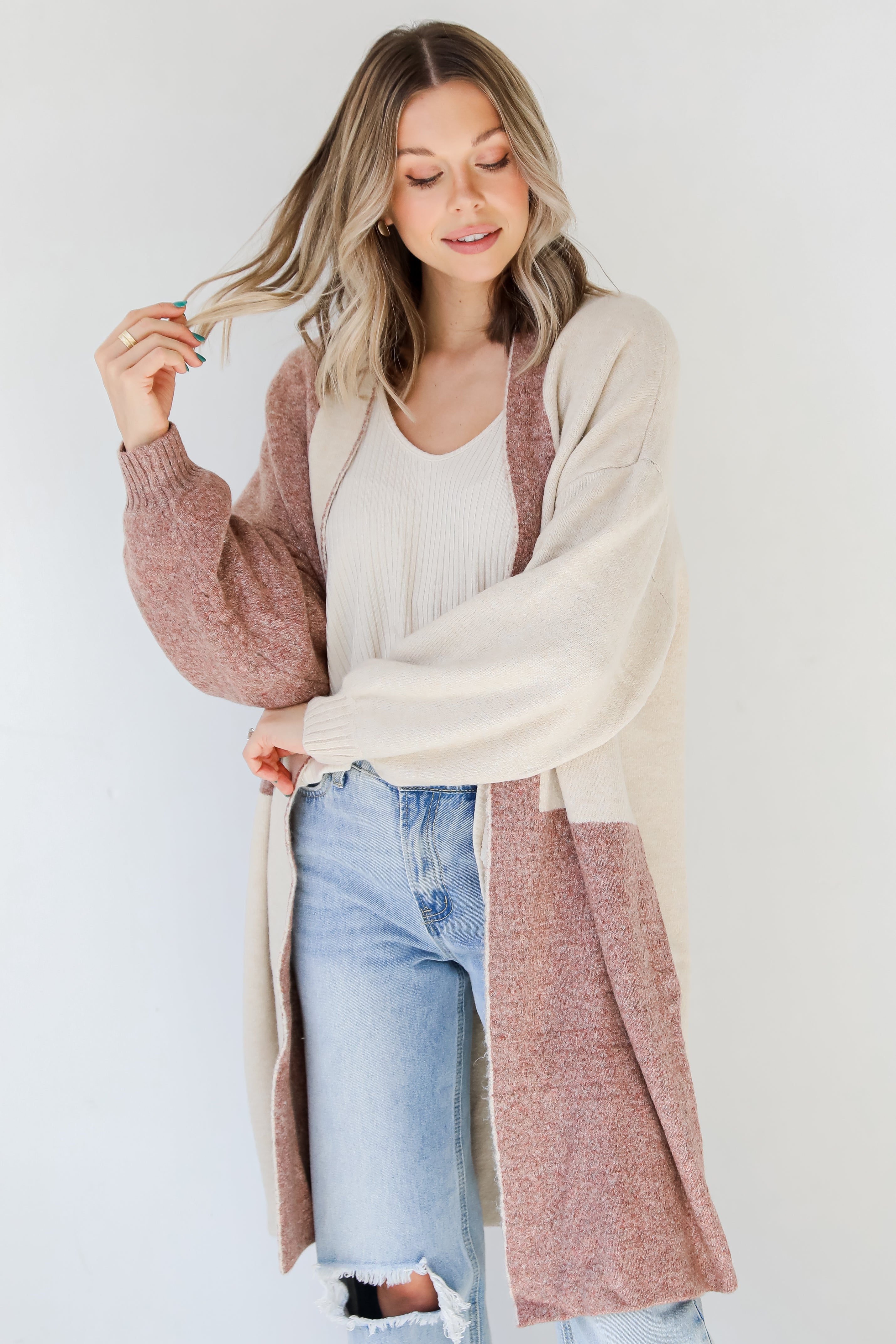 Sweater Cardigan on model