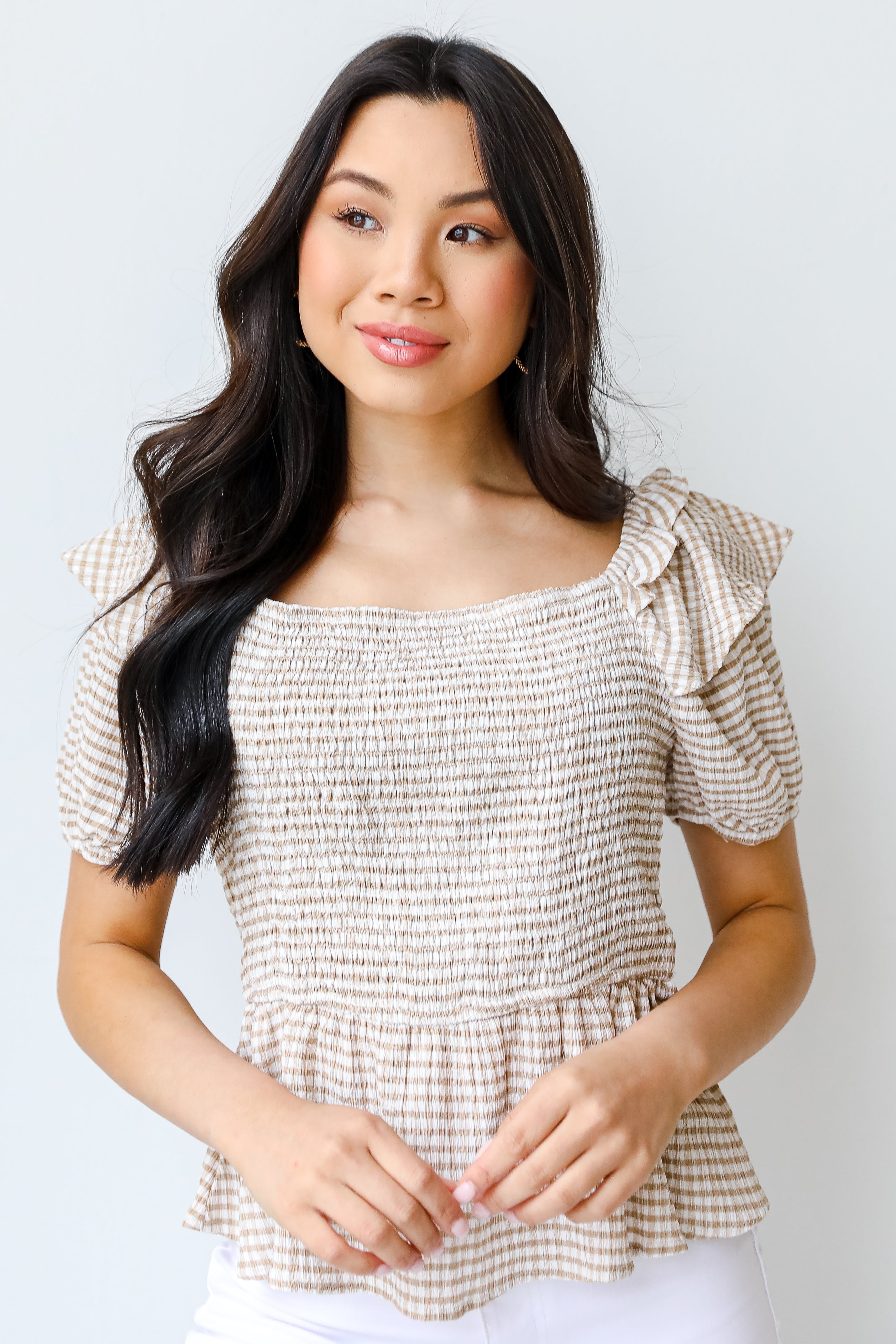 Gingham Smocked Blouse from dress up