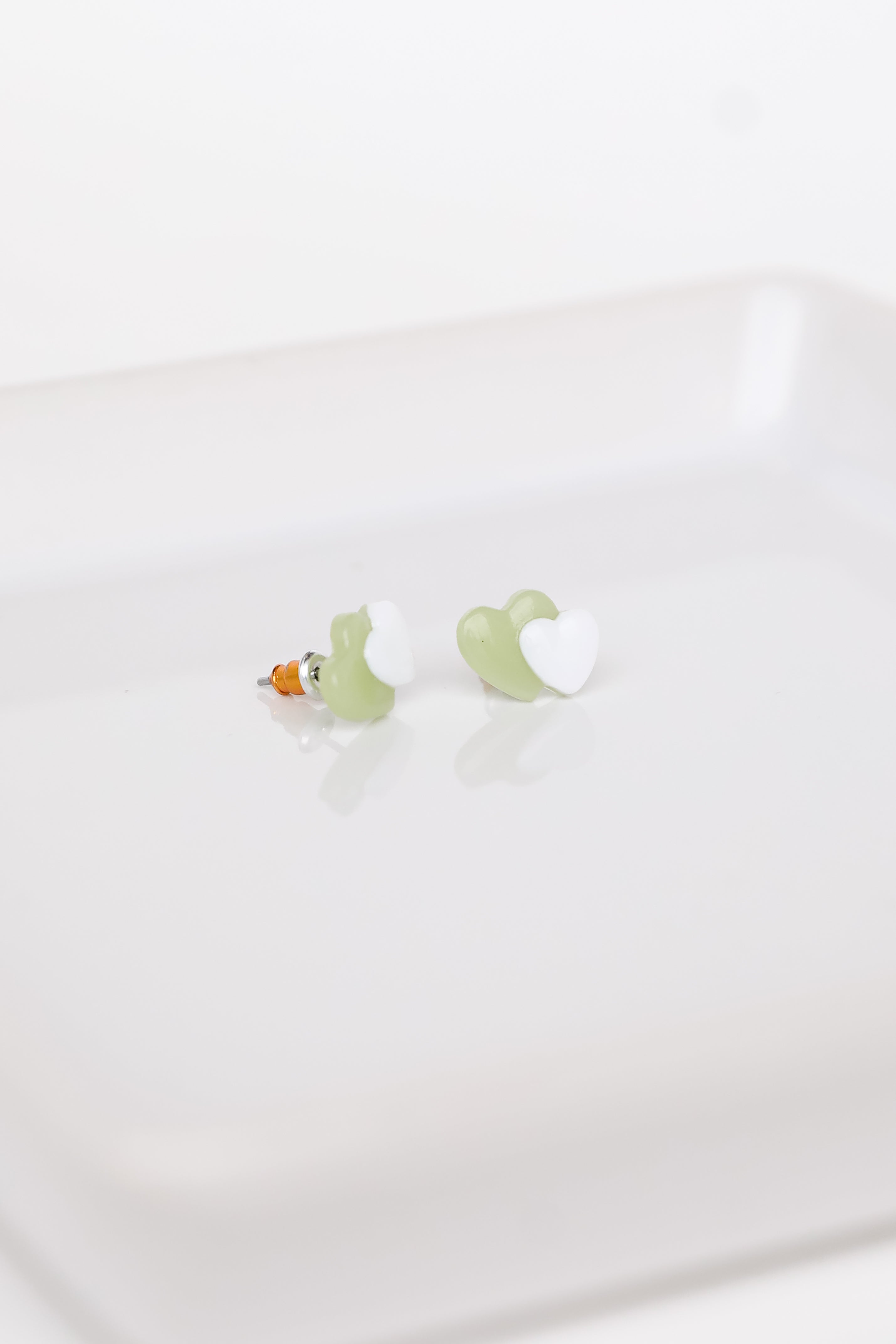 Heart Stud Earrings close up