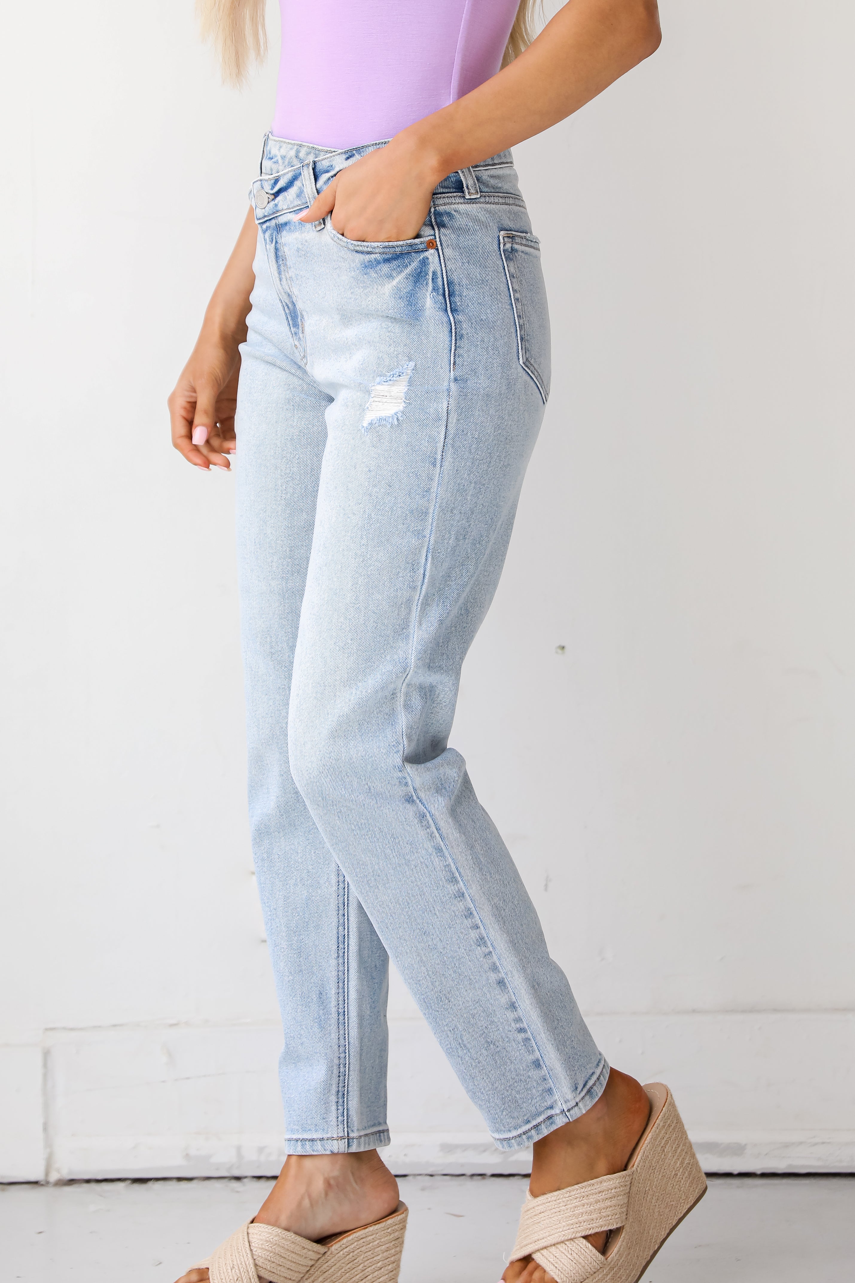 Asymmetrical Mom Jeans side view