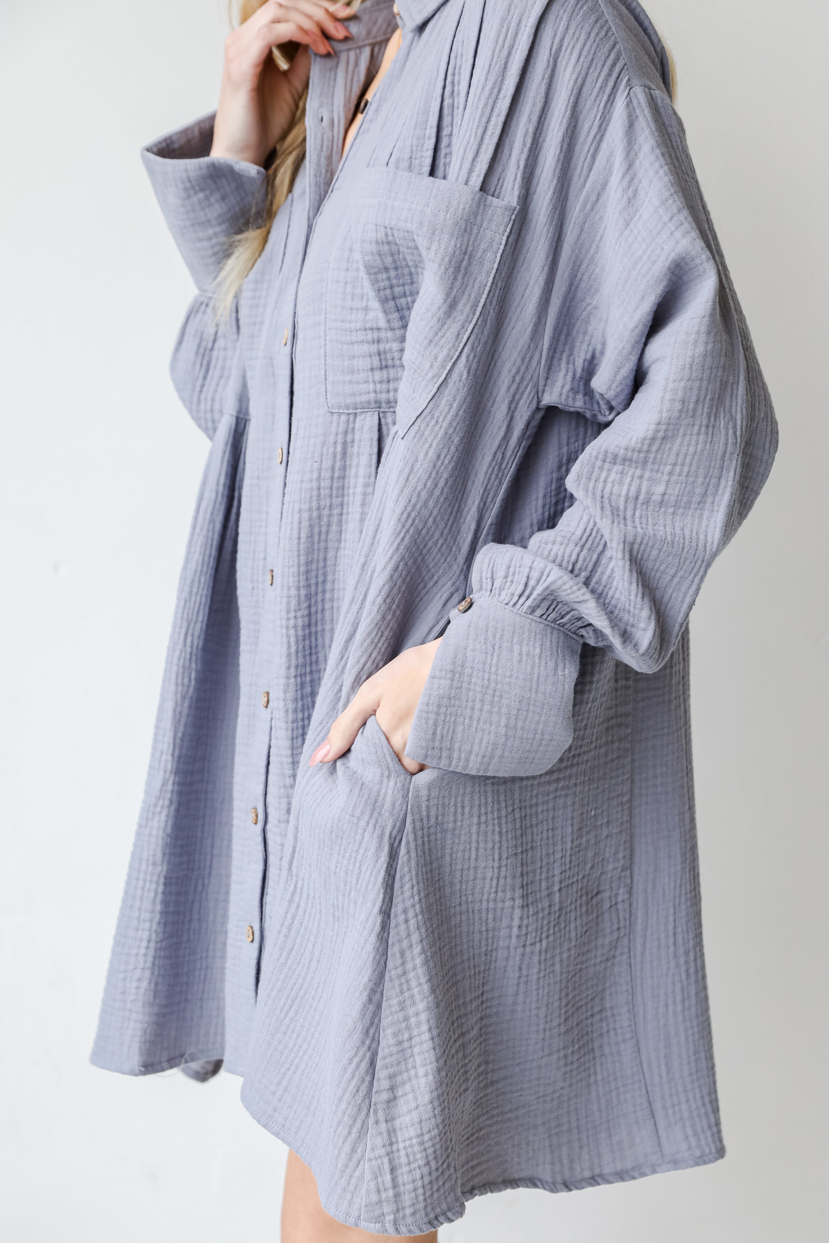 Linen Mini Dress close up
