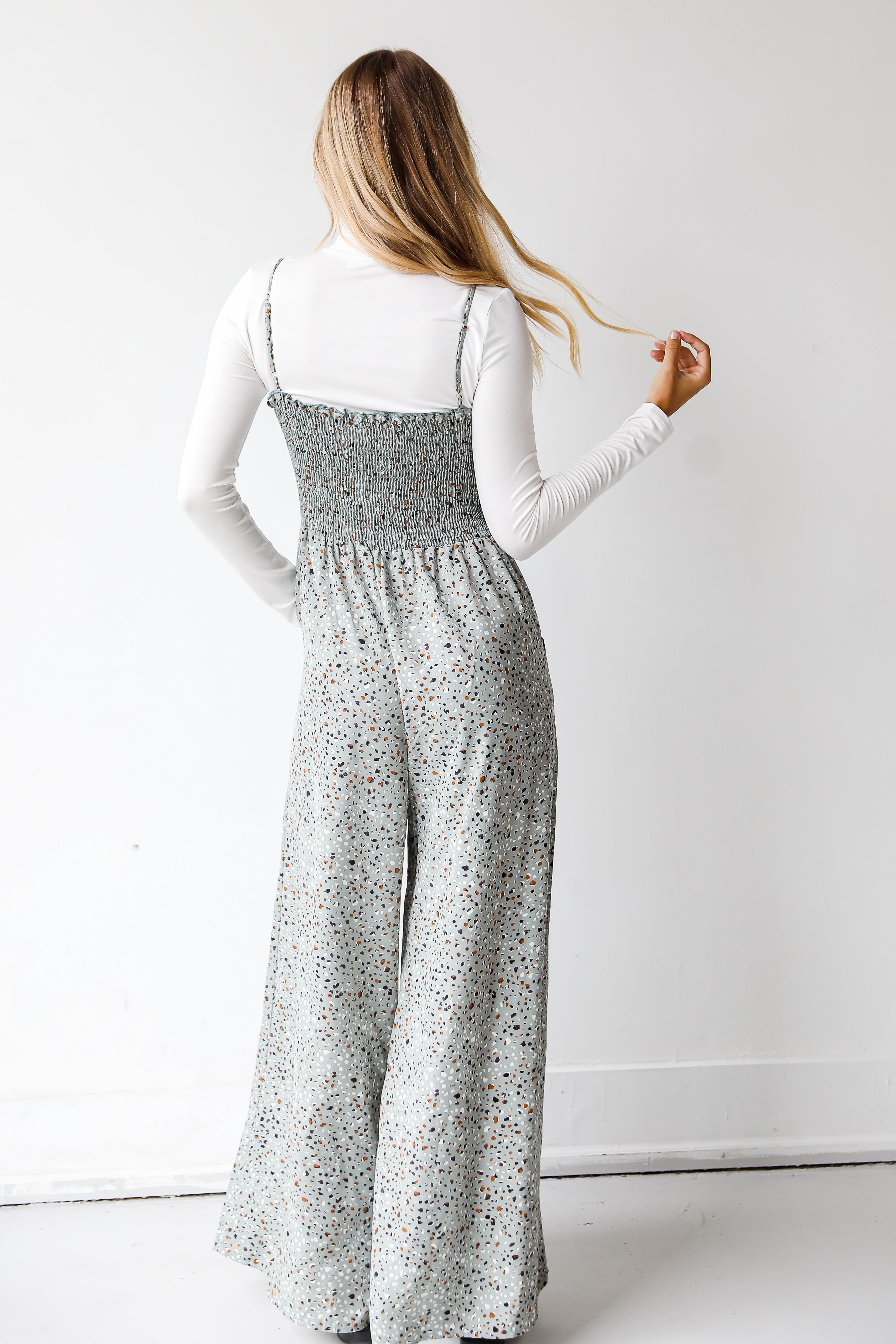 FINAL SALE - Thinking Out Loud Spotted Jumpsuit
