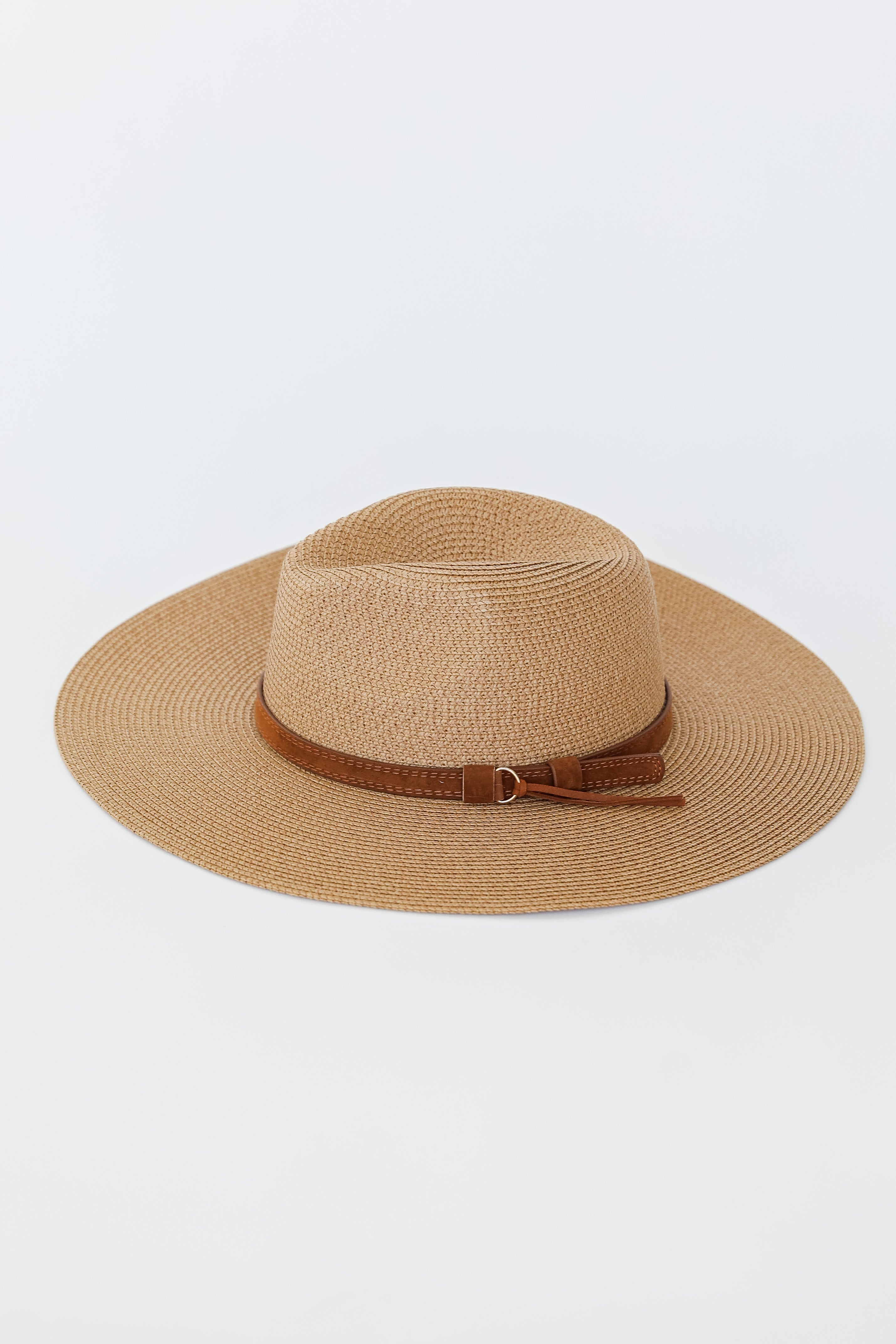 Straw Wide Brim Hat flat lay