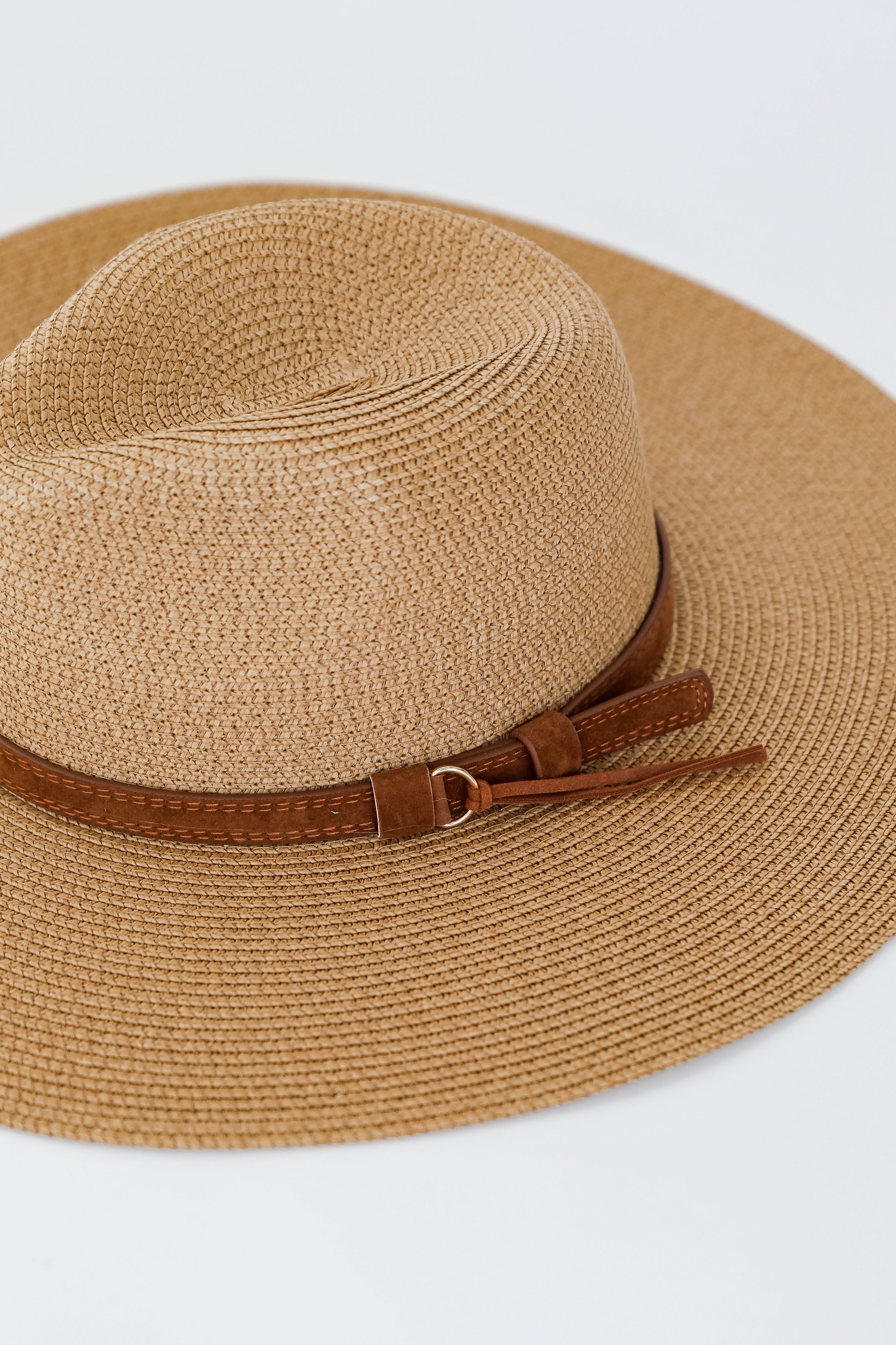 Straw Wide Brim Hat close up