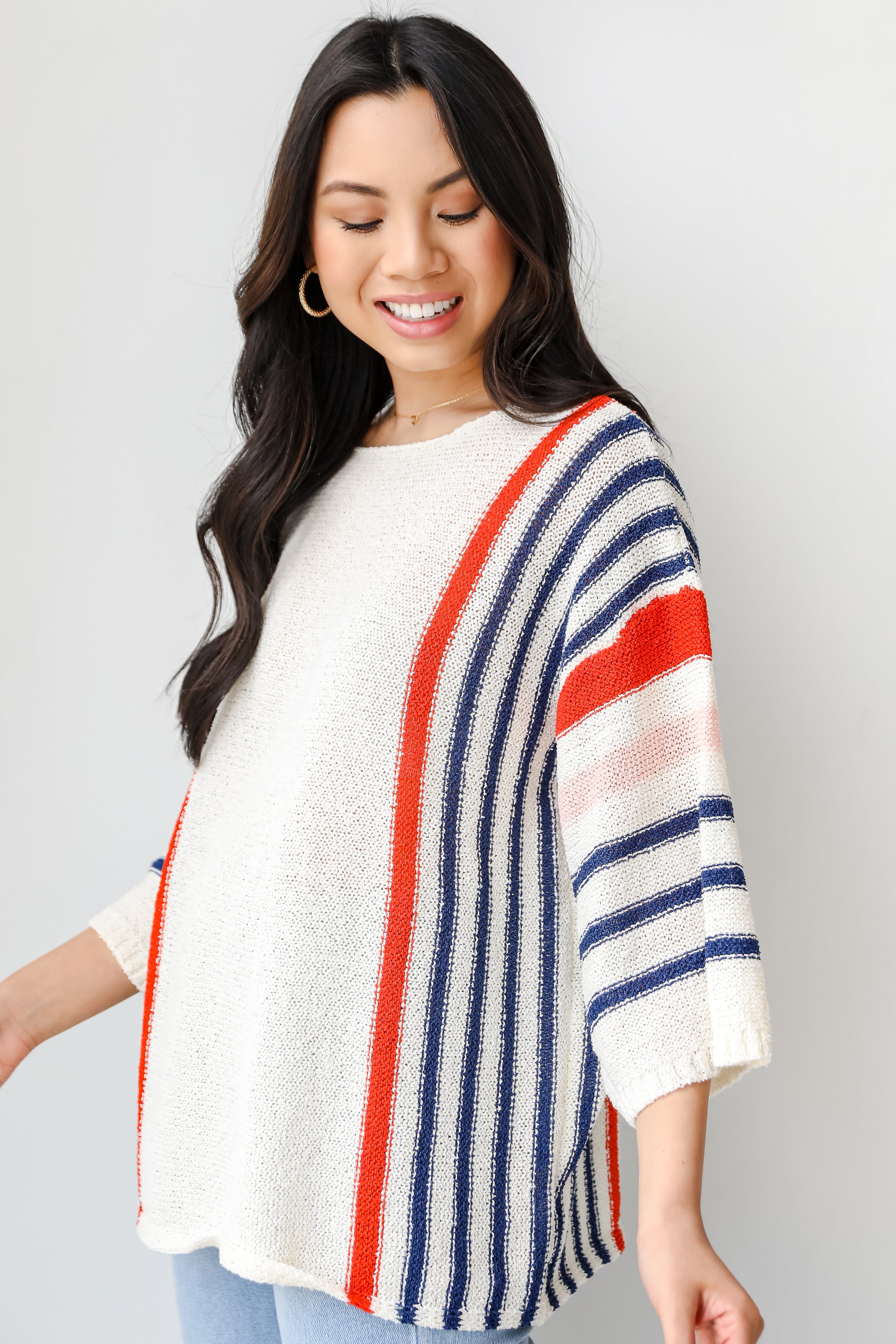 Striped Knit Top side view