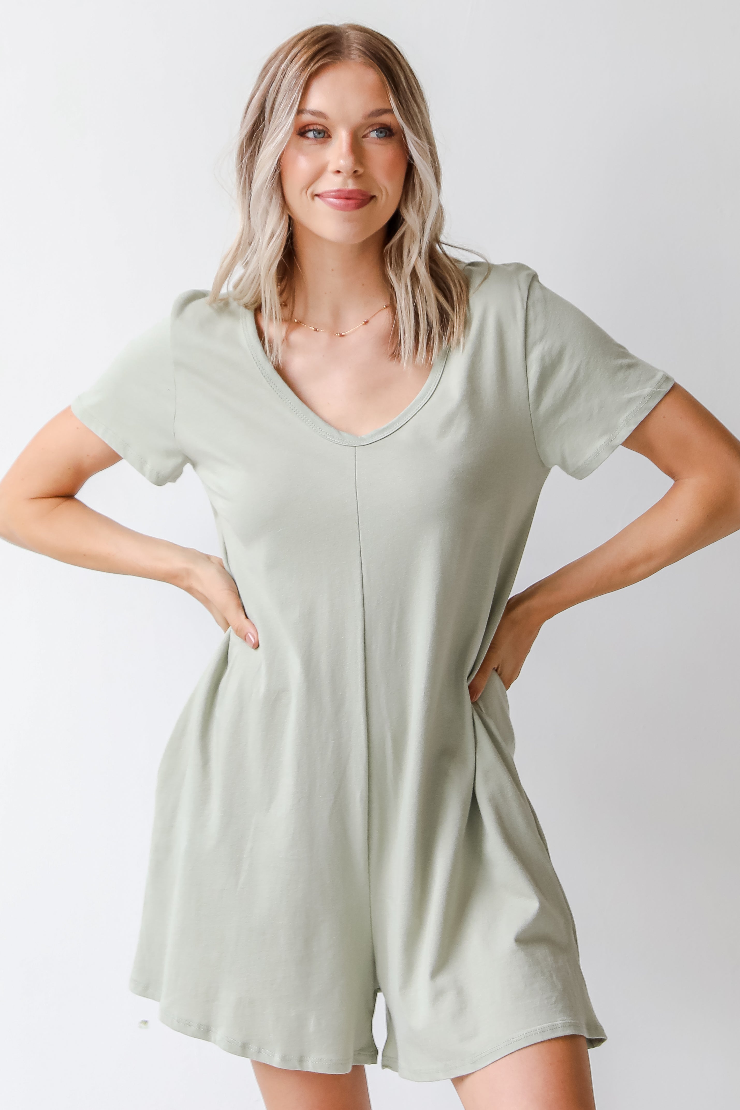 sage t shirt romper