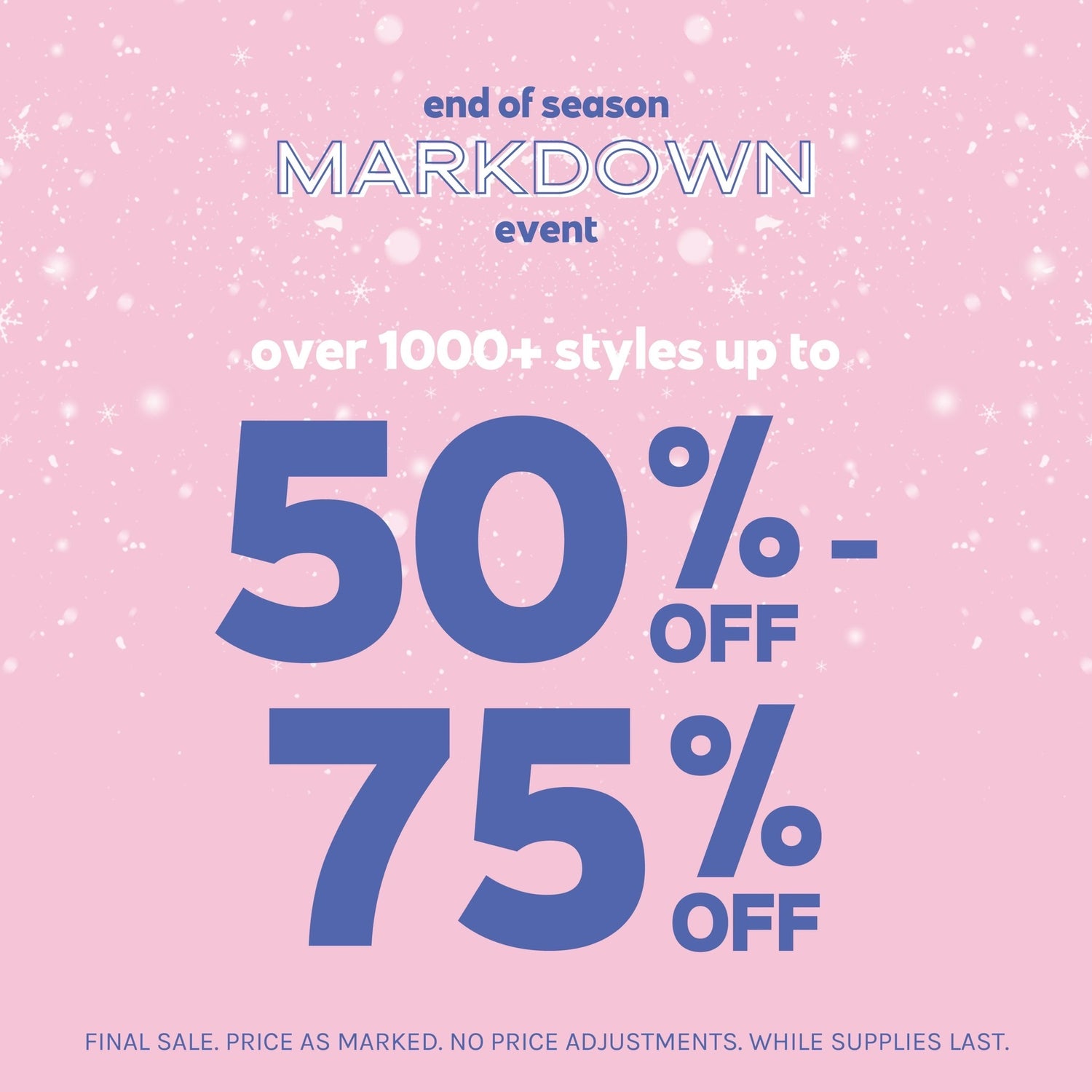 graphic showing Harvey Boutique's markdown event information