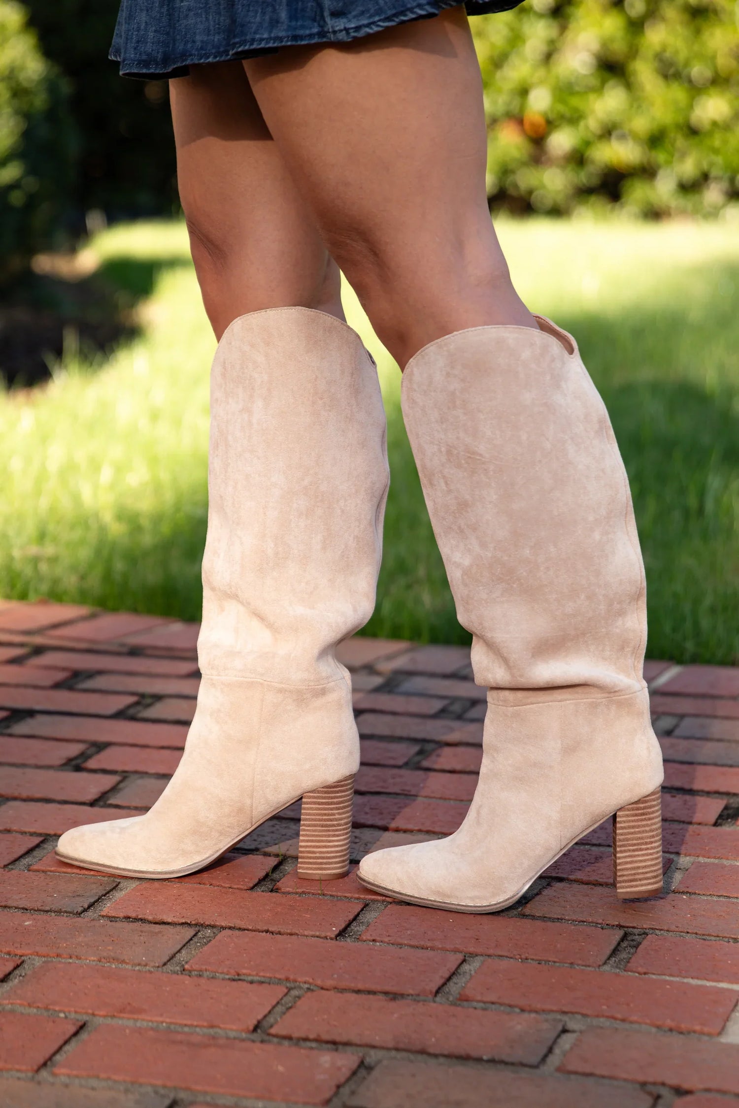 tan tall boots. booties. boots.