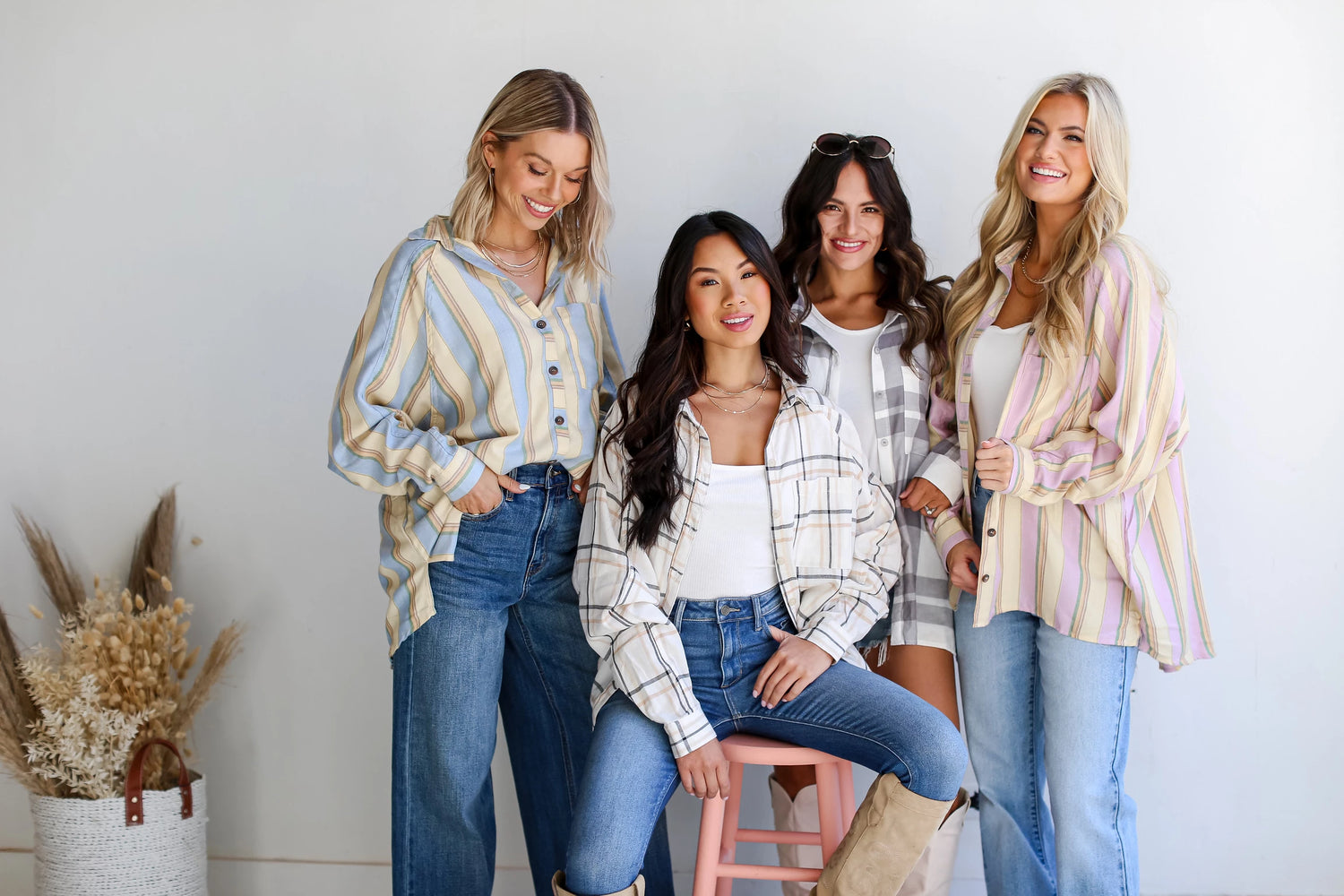 models wearing fall flannels