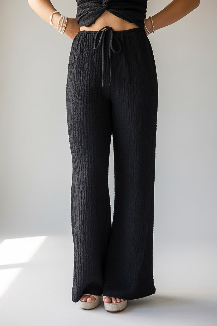 Keep It Simple Charcoal Textured Pants