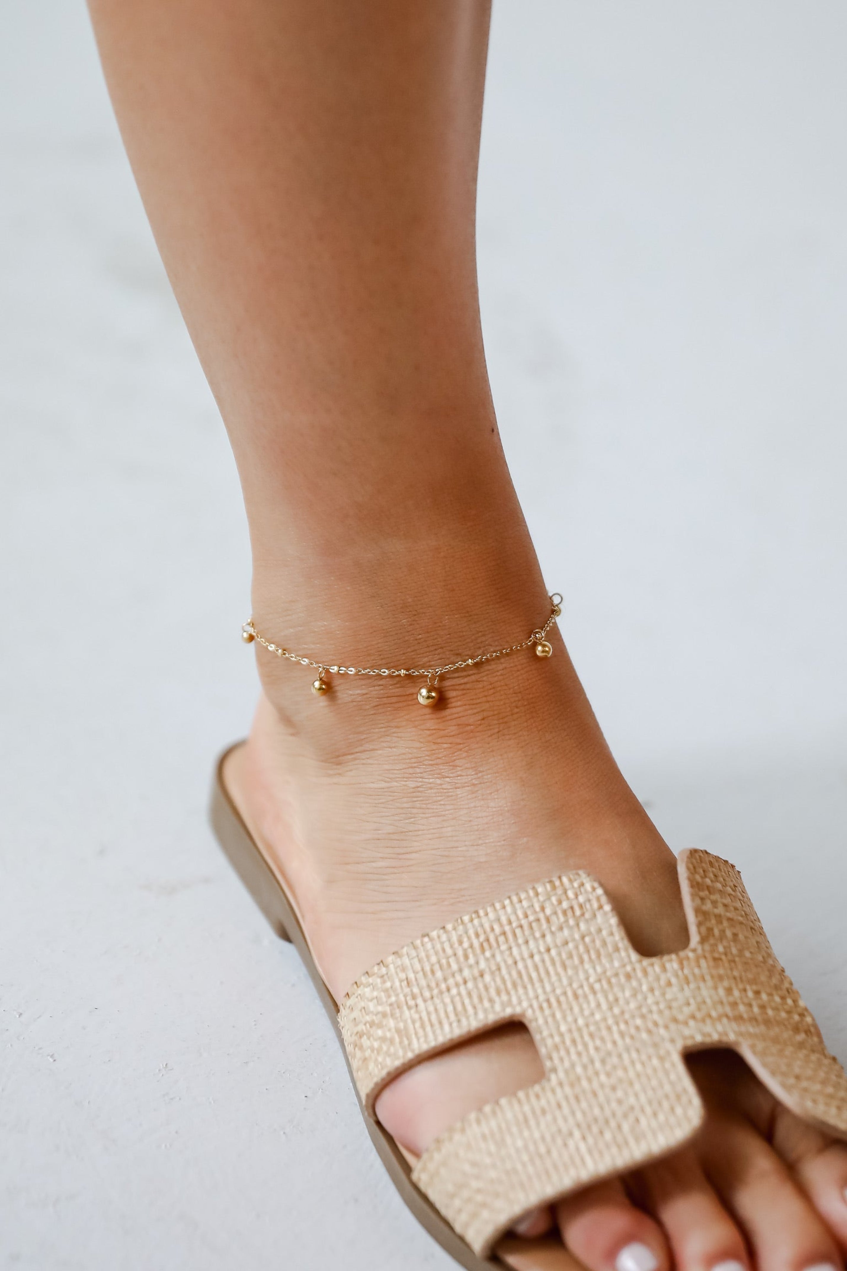 Sutton Gold Ball Charm Anklet