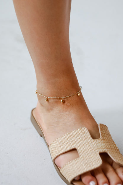Sutton Gold Ball Charm Anklet