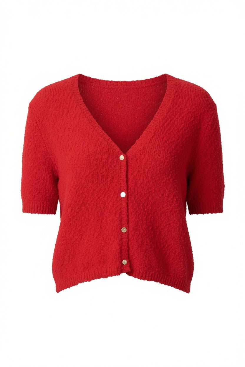 Crisp Mornings Textured Cardigan Top
