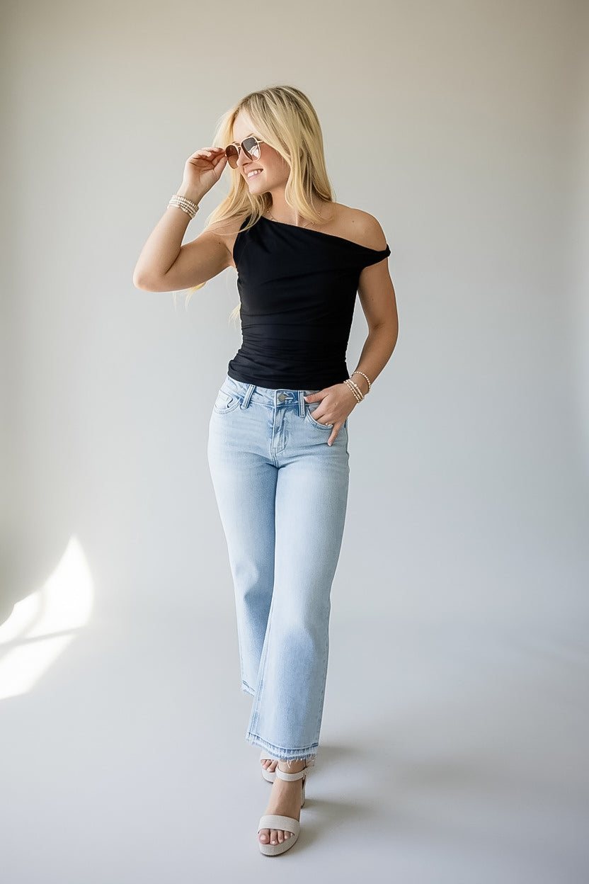 On My Mind Ruched Off-Shoulder Tank Top