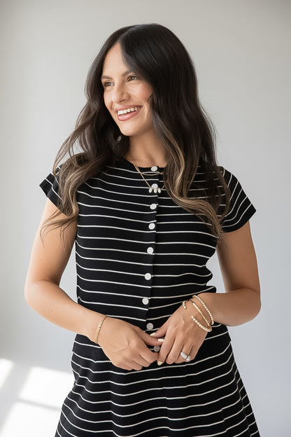 Fun Detail Stripe Casual Top