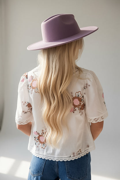 Wildflower Wishes White Embroidered Blouse