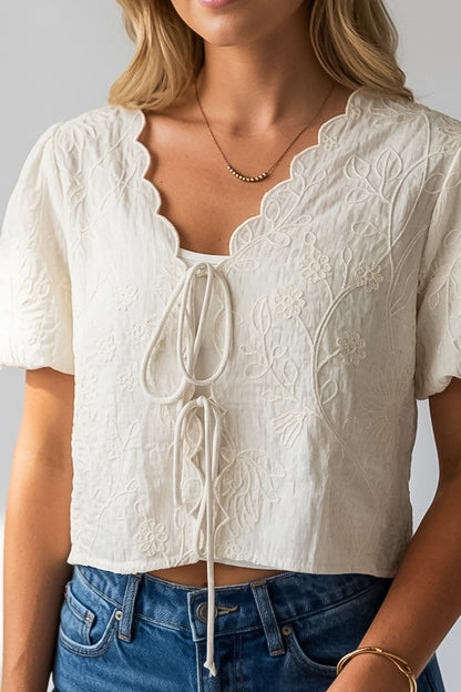 Dressed For It Floral Embroidered Blouse