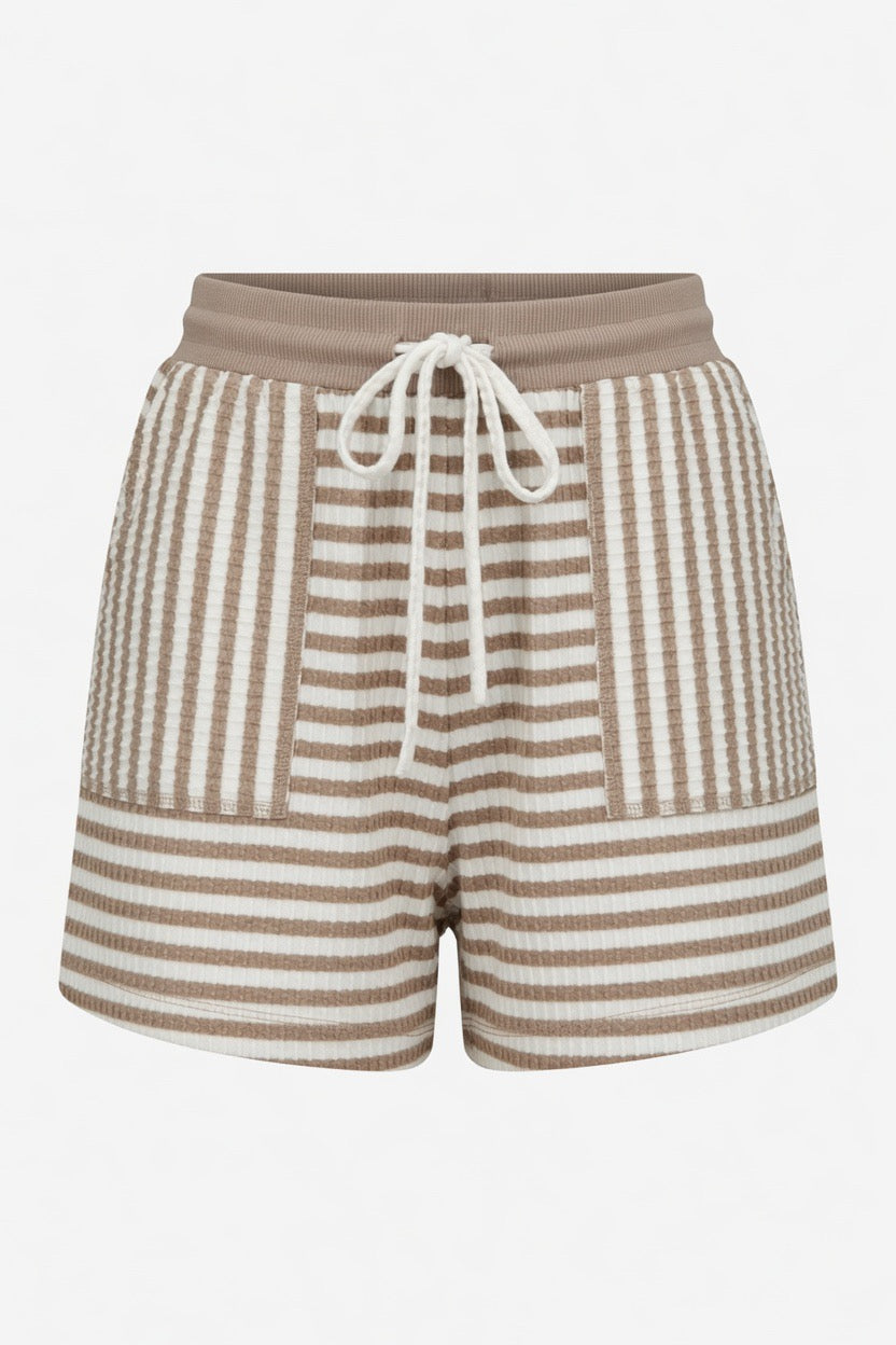 Comfiest Trend Stripe Taupe Lounge Shorts