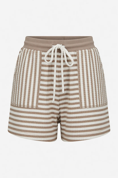 Comfiest Trend Stripe Taupe Lounge Shorts