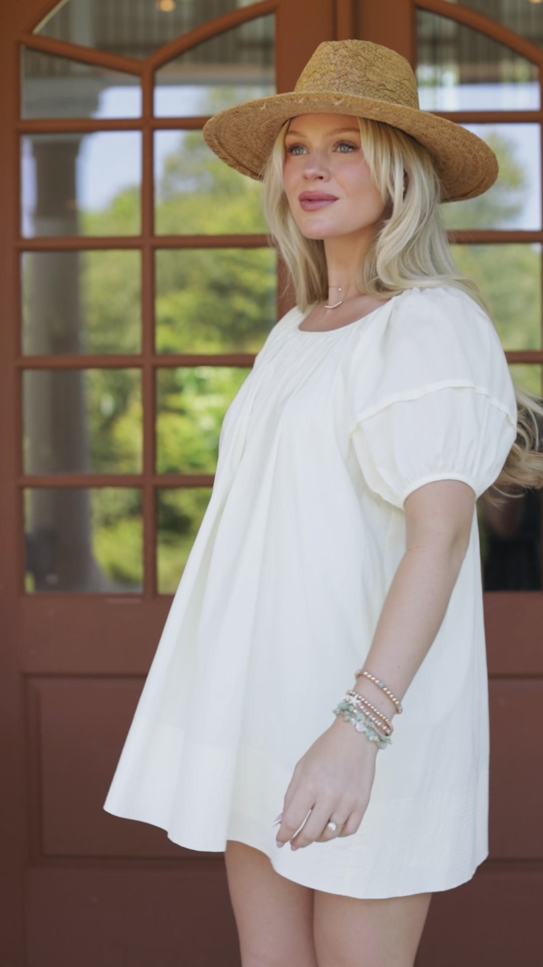 The Light In You Cream Puff Sleeve Mini Dress