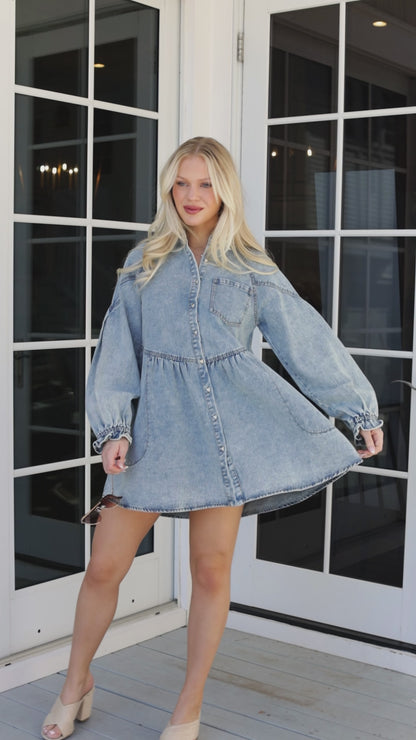 FINAL SALE - Loving Detail Denim Mini Dress