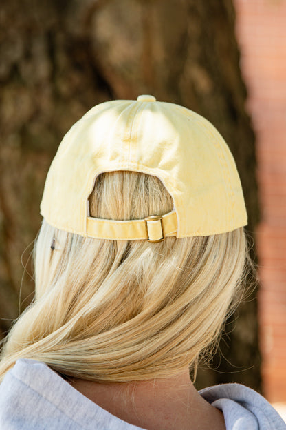 Yellow pray embroidered baseball dad hat
