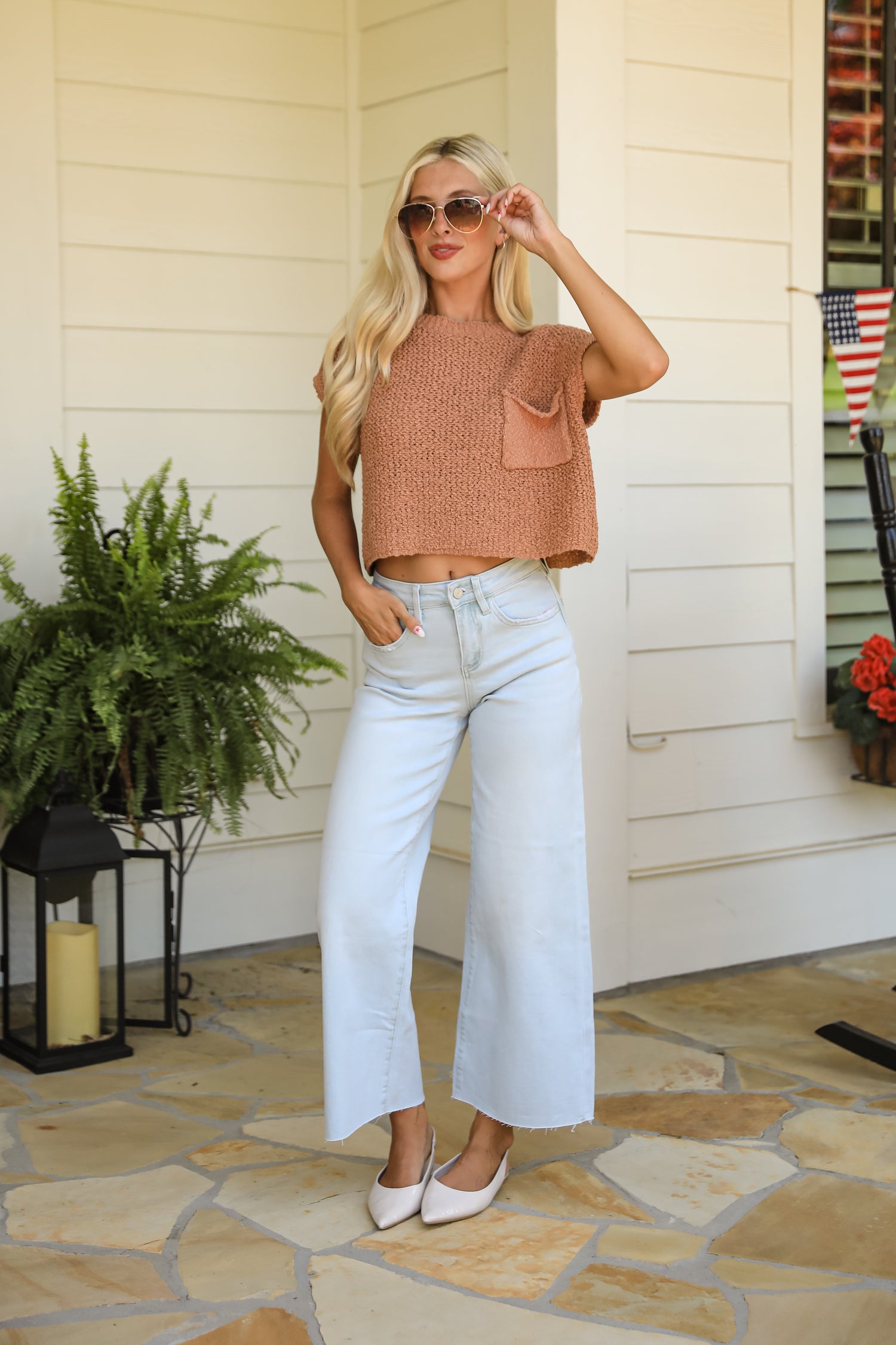 Lindsay Light Wash High-Rise Wide Leg Jeans