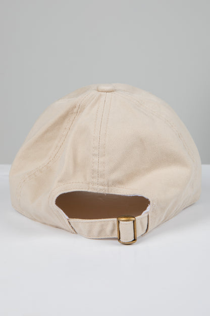Beige baseball cap on a white background