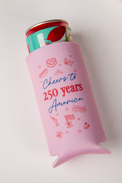 Pink can cooler with &