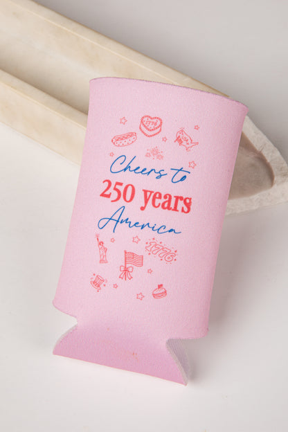 Pink can cooler with &
