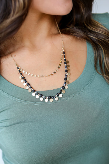 Beaded Layered Necklace close up