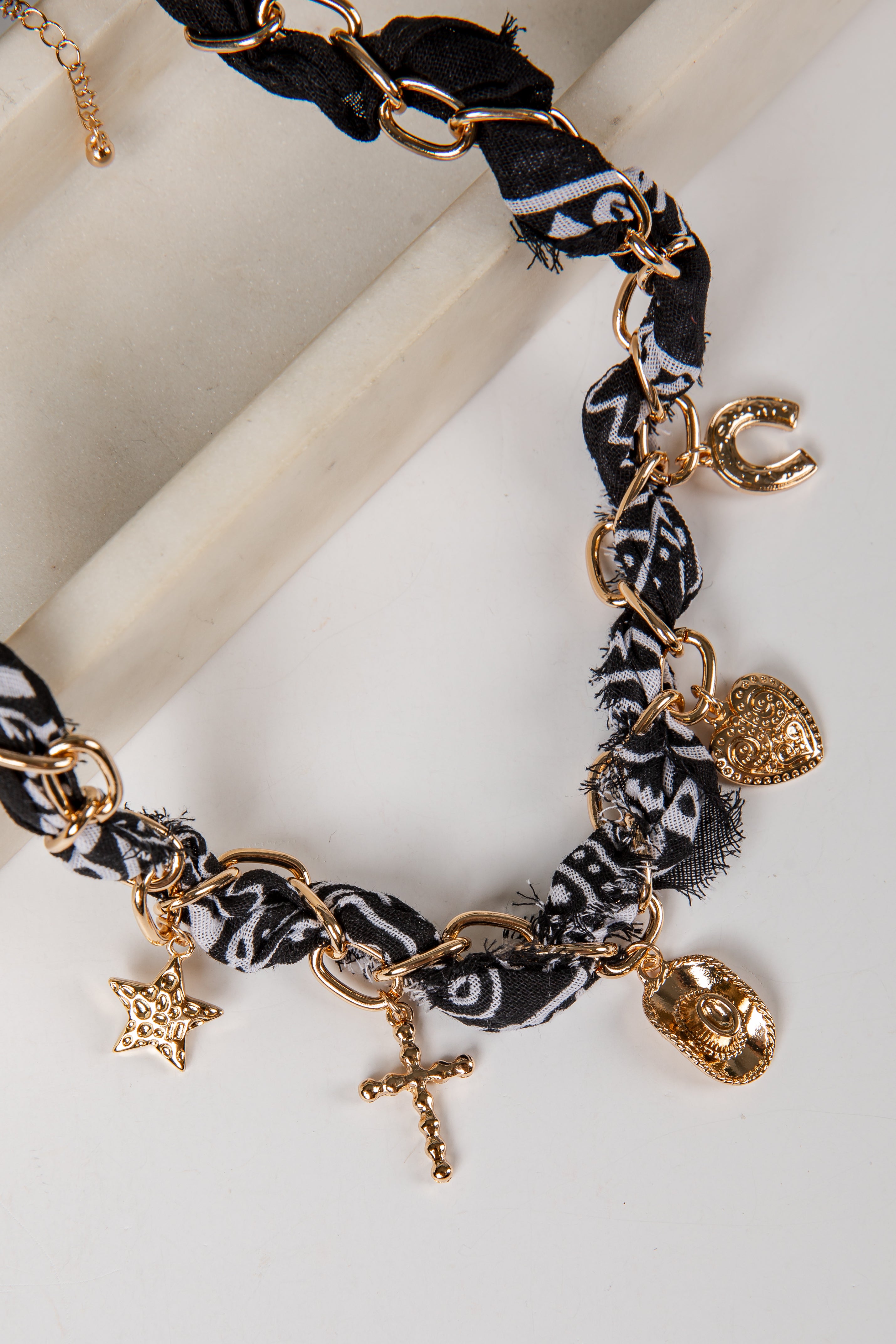 gold charm necklace