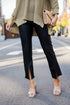 black Leather Split Hem Pants