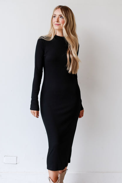 black sweater dress