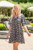 Shell Print Black Mini Dress