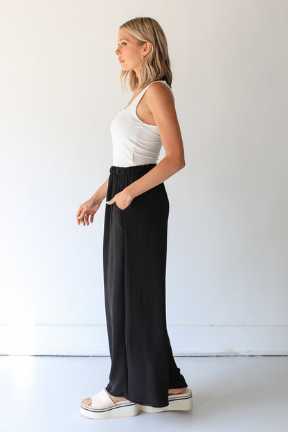 black Wide Leg Pants side view