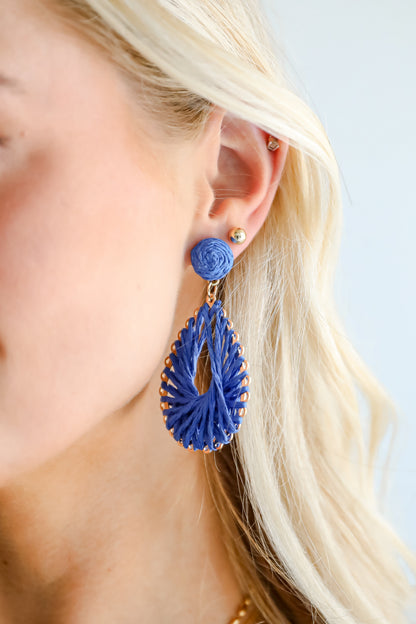 Ella Straw Teardrop Earrings