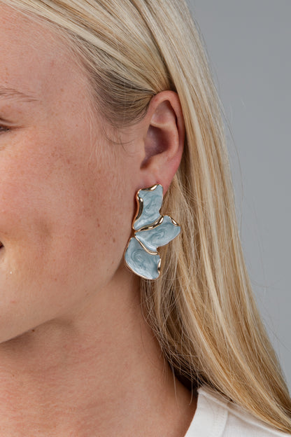 FINAL SALE - Harlow Blue Flower Drop Earrings
